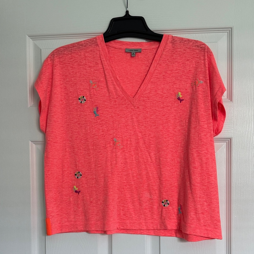 NWOT Lisa Todd Sink or Swim Tee in Neon Pop Size Medium